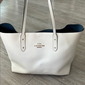 Coach Cream Leather Tote Bag